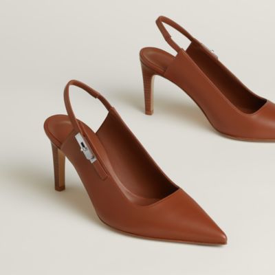 【HERMES】エルメス　エナメルミュール　ロゴマークパンチング　ヒール HERMES】エルメス エナメルミュール ロゴマークパンチング